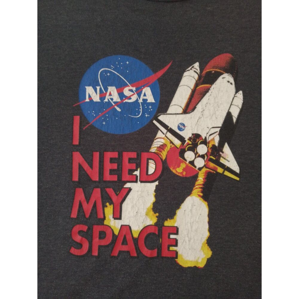 NASA Space Shuttle Launch 'I Need My Space' Charcoal Grey T-shirt Men's XL